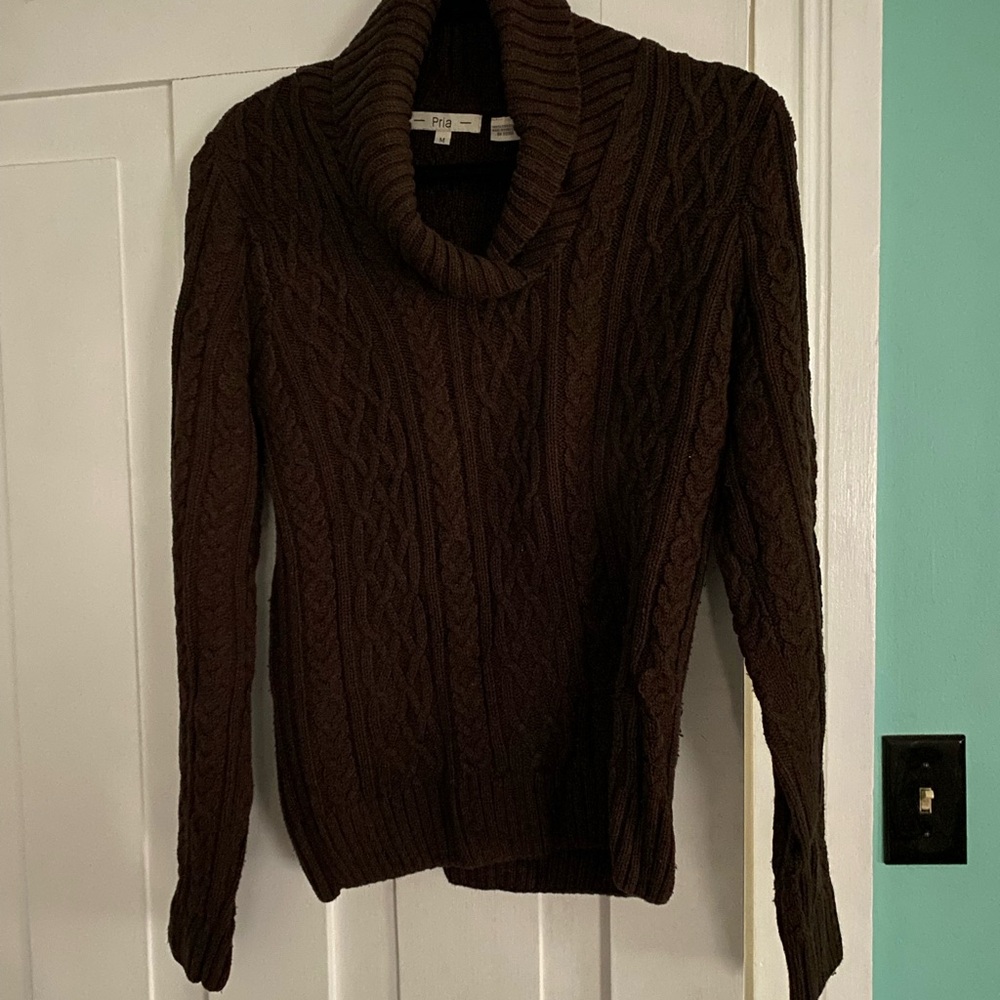Cable Knit Brown Sweater
